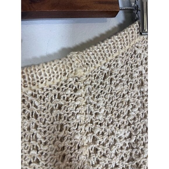 Vintage Pallas Linen Hand Loomed Skirt M Cream Coastal Neutral Boho Retro Indie - Picture 4 of 8